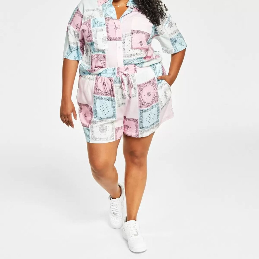 Nina Parker Trendy Plus Size Printed Shorts